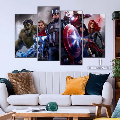 Marvel Wall Art - MCU5035 - Hulk - Thor - Captain America - Iron Man - Ms. Marvel - Marvel's Avengers - Marvel Cinematic Universe Poster - Marvel Cinematic Universe Canvas