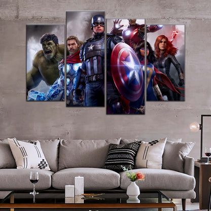 Marvel Wall Art - MCU5035 - Hulk - Thor - Captain America - Iron Man - Ms. Marvel - Marvel's Avengers - Marvel Cinematic Universe Poster - Marvel Cinematic Universe Canvas