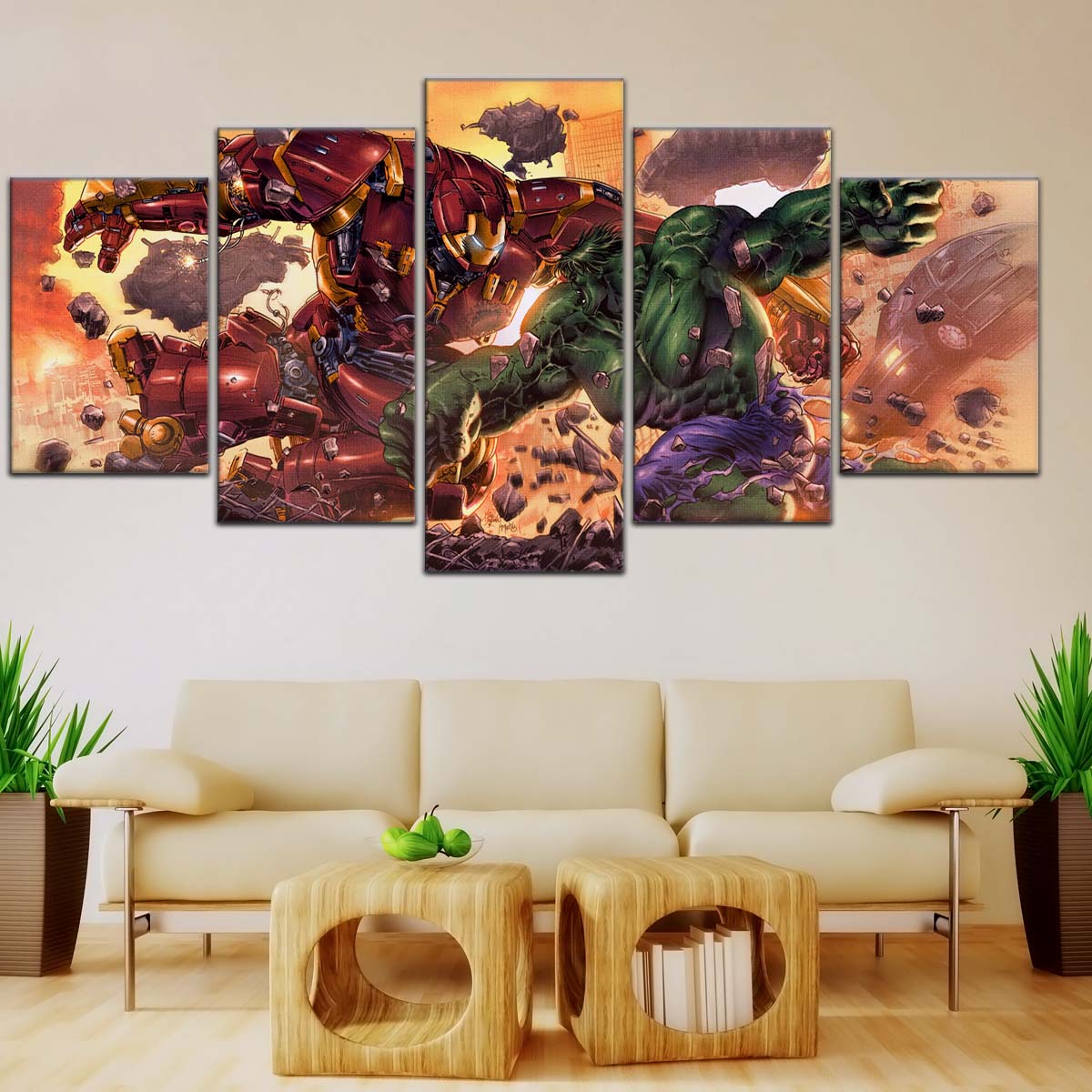 Marvel Wall Art - MCU5036 - Iron Man - Hulk vs Hulkbuster - Marvel Cinematic Universe Poster - Marvel Cinematic Universe Canvas