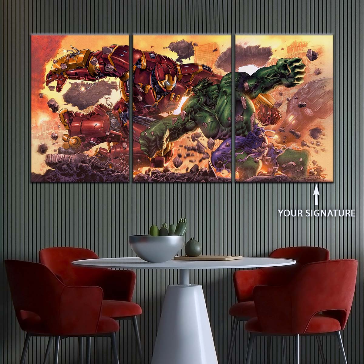Marvel Wall Art - MCU5036 - Iron Man - Hulk vs Hulkbuster - Marvel Cinematic Universe Poster - Marvel Cinematic Universe Canvas