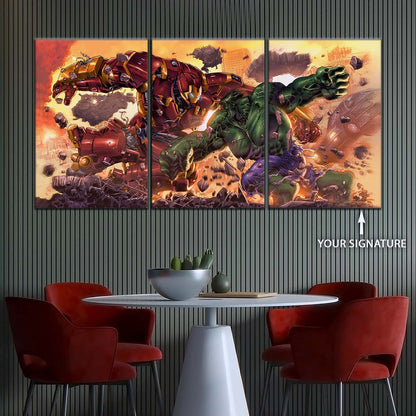 Marvel Wall Art - MCU5036 - Iron Man - Hulk vs Hulkbuster - Marvel Cinematic Universe Poster - Marvel Cinematic Universe Canvas