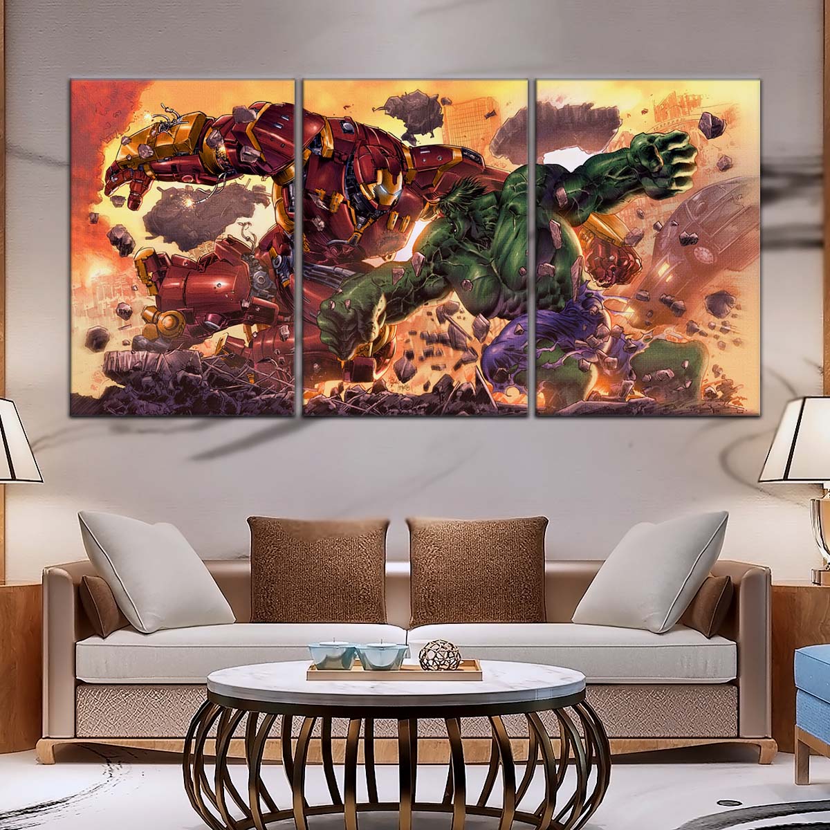 Marvel Wall Art - MCU5036 - Iron Man - Hulk vs Hulkbuster - Marvel Cinematic Universe Poster - Marvel Cinematic Universe Canvas