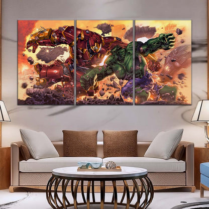 Marvel Wall Art - MCU5036 - Iron Man - Hulk vs Hulkbuster - Marvel Cinematic Universe Poster - Marvel Cinematic Universe Canvas