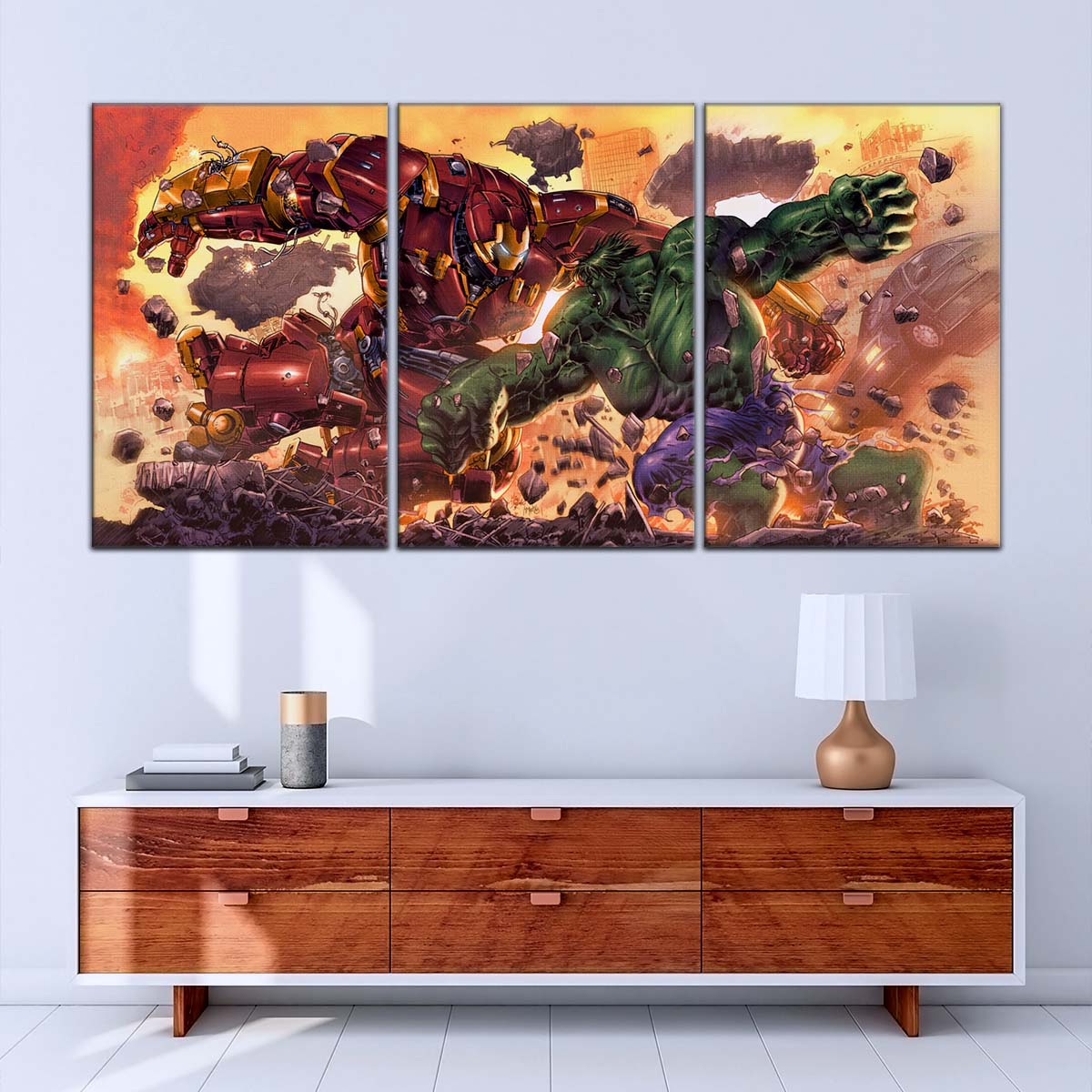 Marvel Wall Art - MCU5036 - Iron Man - Hulk vs Hulkbuster - Marvel Cinematic Universe Poster - Marvel Cinematic Universe Canvas