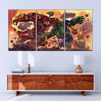 Marvel Wall Art - MCU5036 - Iron Man - Hulk vs Hulkbuster - Marvel Cinematic Universe Poster - Marvel Cinematic Universe Canvas