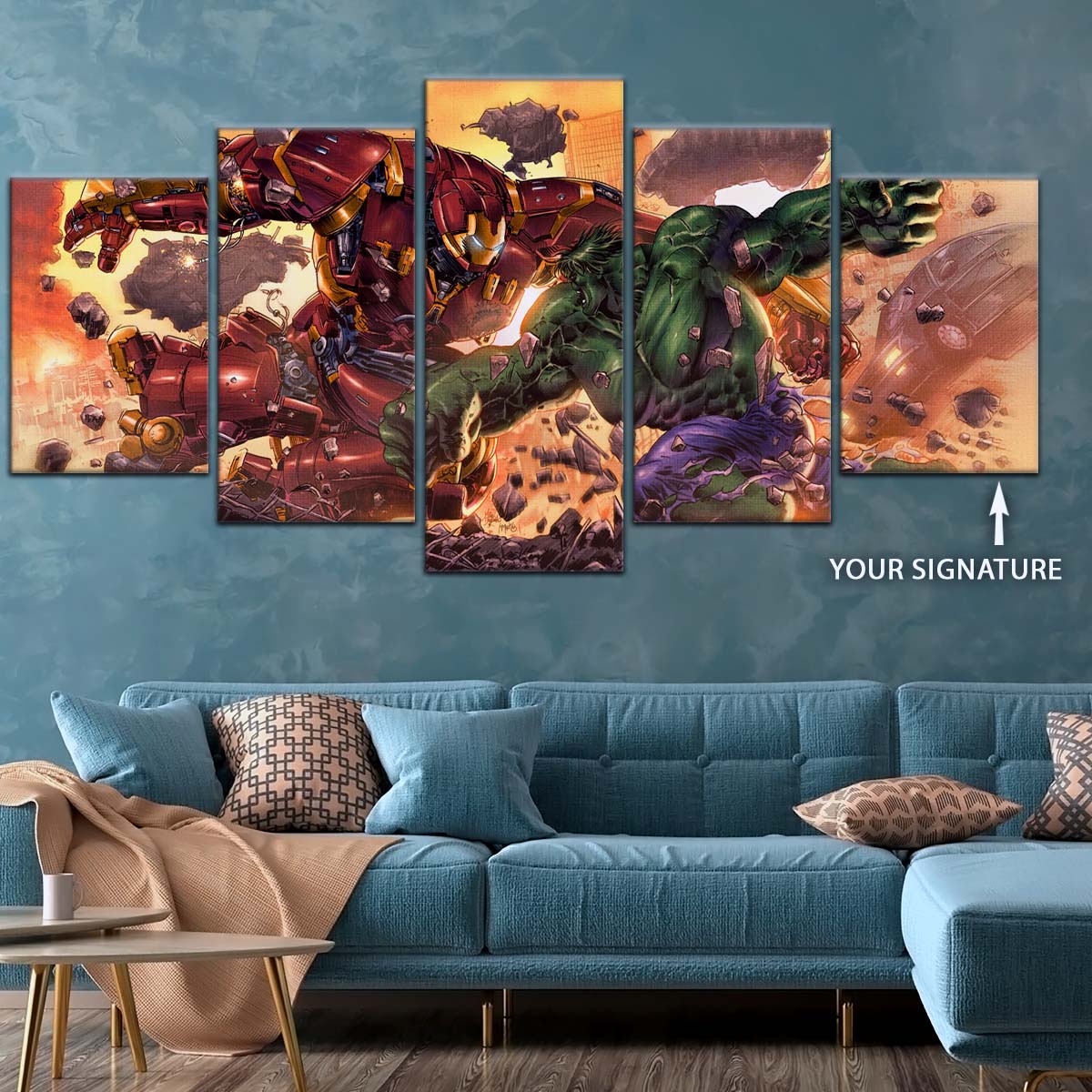 Marvel Wall Art - MCU5036 - Iron Man - Hulk vs Hulkbuster - Marvel Cinematic Universe Poster - Marvel Cinematic Universe Canvas