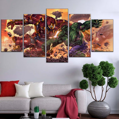 Marvel Wall Art - MCU5036 - Iron Man - Hulk vs Hulkbuster - Marvel Cinematic Universe Poster - Marvel Cinematic Universe Canvas