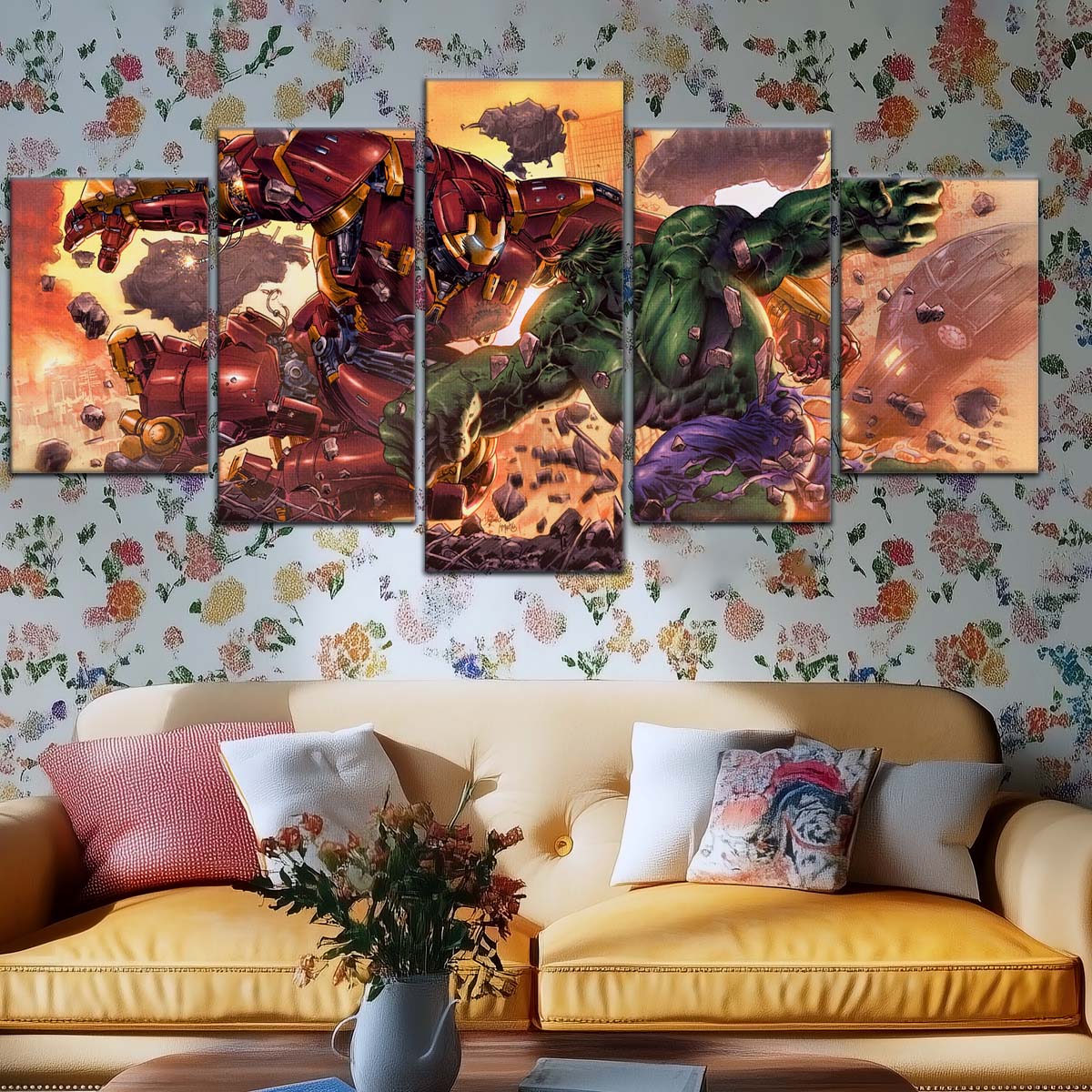Marvel Wall Art - MCU5036 - Iron Man - Hulk vs Hulkbuster - Marvel Cinematic Universe Poster - Marvel Cinematic Universe Canvas