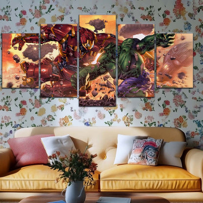 Marvel Wall Art - MCU5036 - Iron Man - Hulk vs Hulkbuster - Marvel Cinematic Universe Poster - Marvel Cinematic Universe Canvas