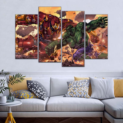 Marvel Wall Art - MCU5036 - Iron Man - Hulk vs Hulkbuster - Marvel Cinematic Universe Poster - Marvel Cinematic Universe Canvas