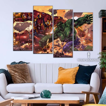 Marvel Wall Art - MCU5036 - Iron Man - Hulk vs Hulkbuster - Marvel Cinematic Universe Poster - Marvel Cinematic Universe Canvas