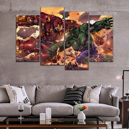 Marvel Wall Art - MCU5036 - Iron Man - Hulk vs Hulkbuster - Marvel Cinematic Universe Poster - Marvel Cinematic Universe Canvas