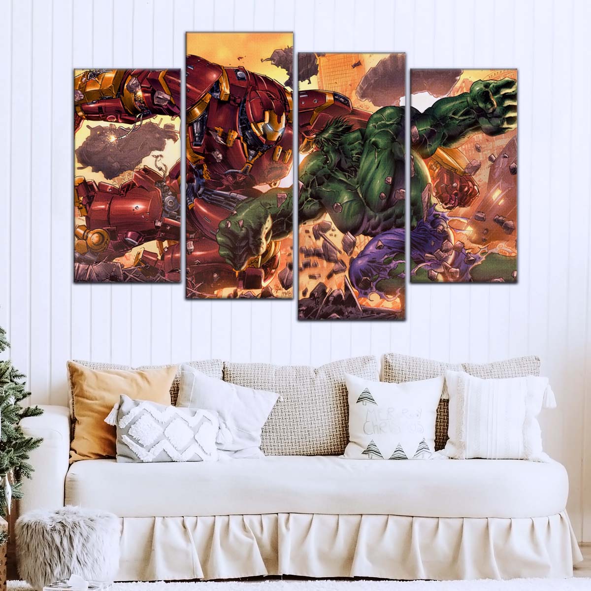 Marvel Wall Art - MCU5036 - Iron Man - Hulk vs Hulkbuster - Marvel Cinematic Universe Poster - Marvel Cinematic Universe Canvas