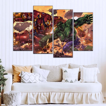 Marvel Wall Art - MCU5036 - Iron Man - Hulk vs Hulkbuster - Marvel Cinematic Universe Poster - Marvel Cinematic Universe Canvas
