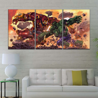 Marvel Wall Art - MCU5036 - Iron Man - Hulk vs Hulkbuster - Marvel Cinematic Universe Poster - Marvel Cinematic Universe Canvas