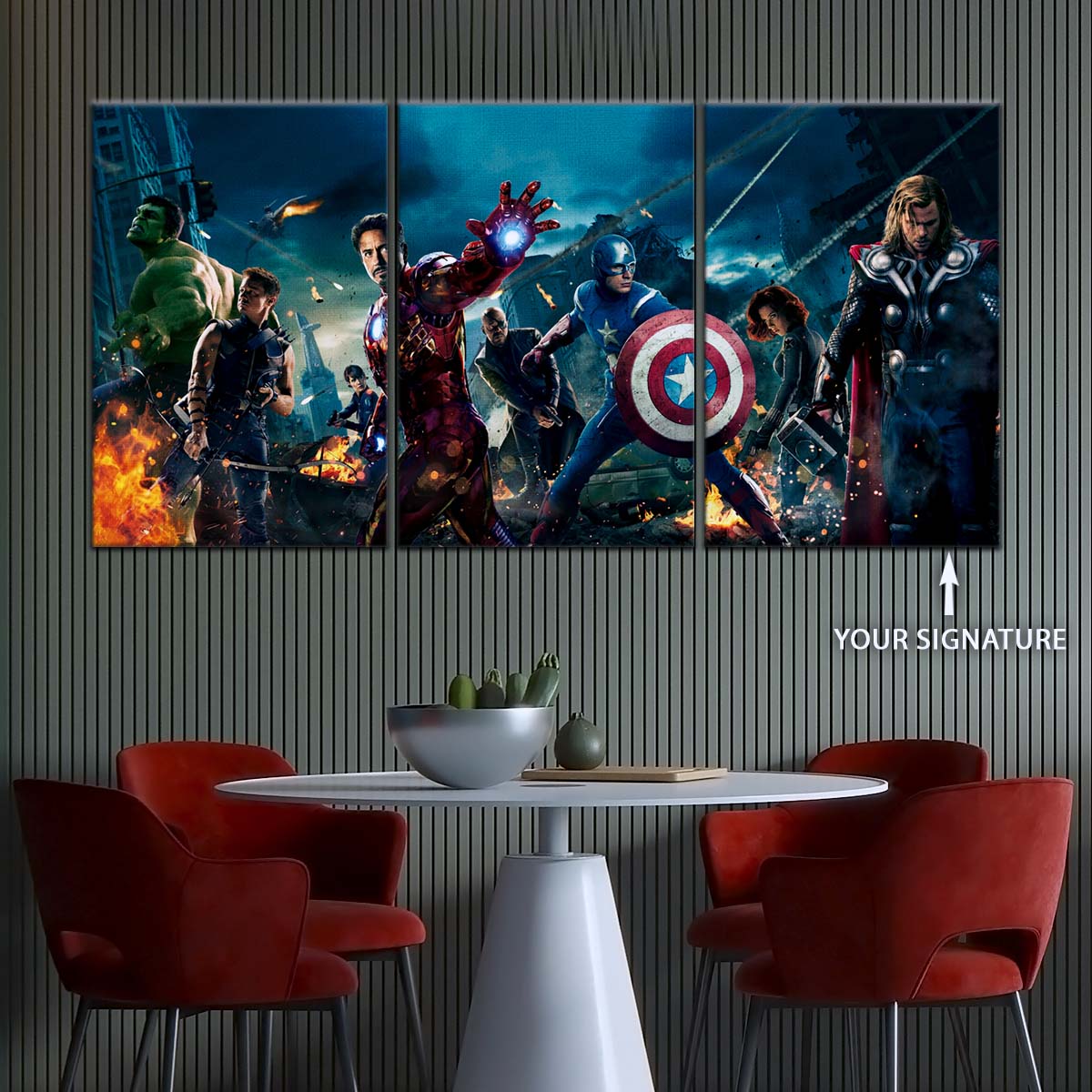 Marvel Wall Art - MCU5043 - Hulk - Clint Barton - Iron Man - Nick Fury - Captain America - Black Widow - Thor - Marvel Cinematic Universe Poster - Marvel Cinematic Universe Canvas