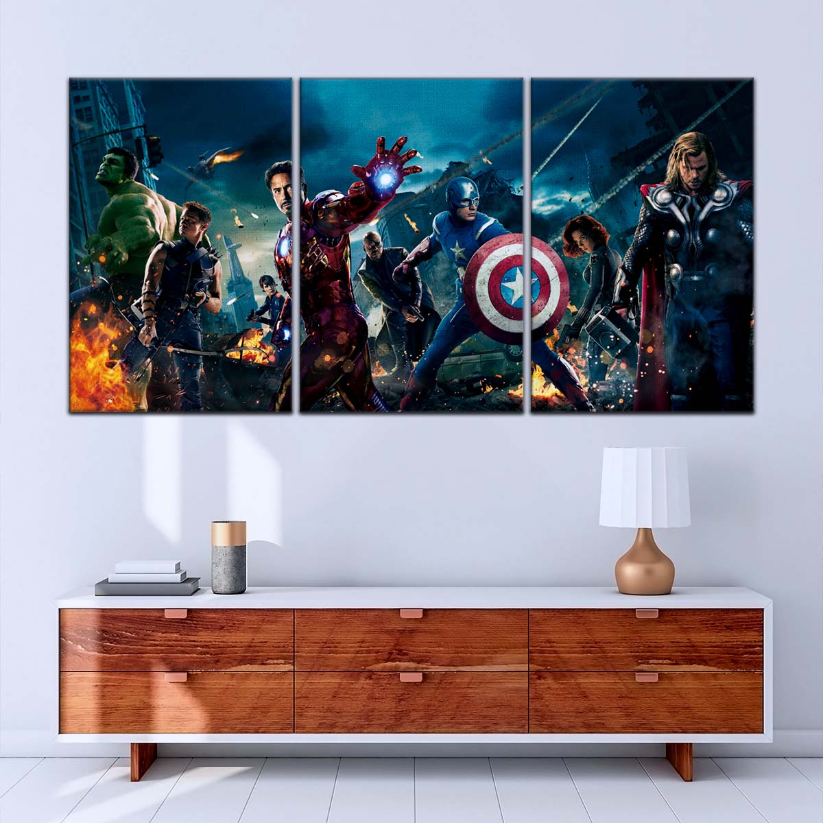 Marvel Wall Art - MCU5043 - Hulk - Clint Barton - Iron Man - Nick Fury - Captain America - Black Widow - Thor - Marvel Cinematic Universe Poster - Marvel Cinematic Universe Canvas