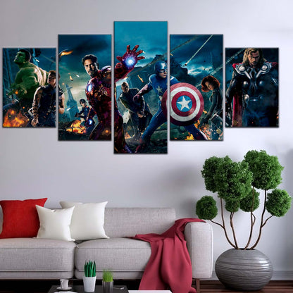 Marvel Wall Art - MCU5043 - Hulk - Clint Barton - Iron Man - Nick Fury - Captain America - Black Widow - Thor - Marvel Cinematic Universe Poster - Marvel Cinematic Universe Canvas