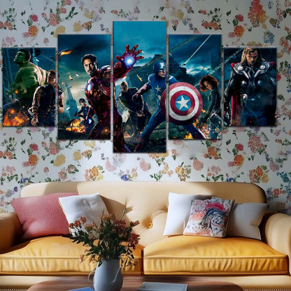 Marvel Wall Art - MCU5043 - Hulk - Clint Barton - Iron Man - Nick Fury - Captain America - Black Widow - Thor - Marvel Cinematic Universe Poster - Marvel Cinematic Universe Canvas