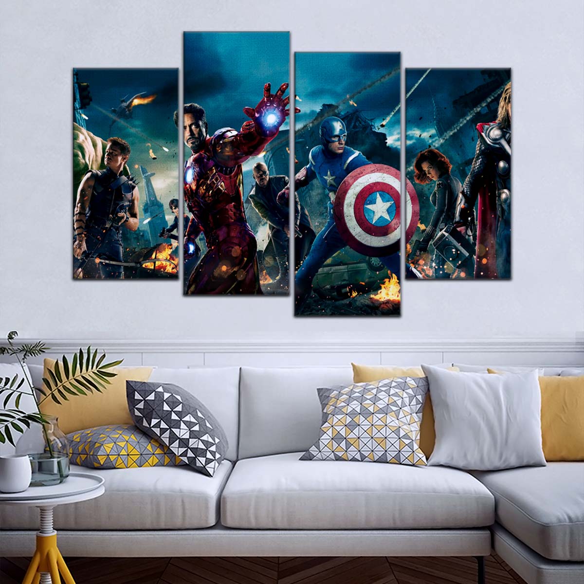 Marvel Wall Art - MCU5043 - Hulk - Clint Barton - Iron Man - Nick Fury - Captain America - Black Widow - Thor - Marvel Cinematic Universe Poster - Marvel Cinematic Universe Canvas