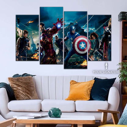 Marvel Wall Art - MCU5043 - Hulk - Clint Barton - Iron Man - Nick Fury - Captain America - Black Widow - Thor - Marvel Cinematic Universe Poster - Marvel Cinematic Universe Canvas