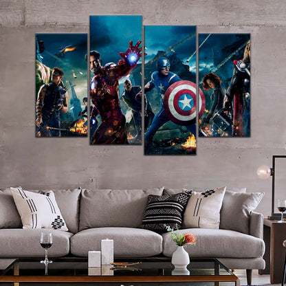 Marvel Wall Art - MCU5043 - Hulk - Clint Barton - Iron Man - Nick Fury - Captain America - Black Widow - Thor - Marvel Cinematic Universe Poster - Marvel Cinematic Universe Canvas