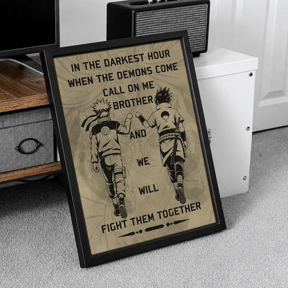 Naruto Canvas Wall Art - NA001 - Naruto Uzumaki - Sasuke Uchiha - Call On Me Brother