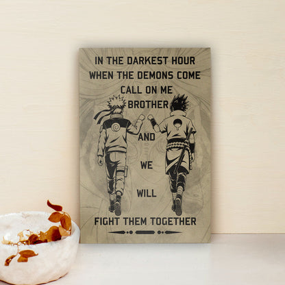 Naruto Canvas Wall Art - NA001 - Naruto Uzumaki - Sasuke Uchiha - Call On Me Brother