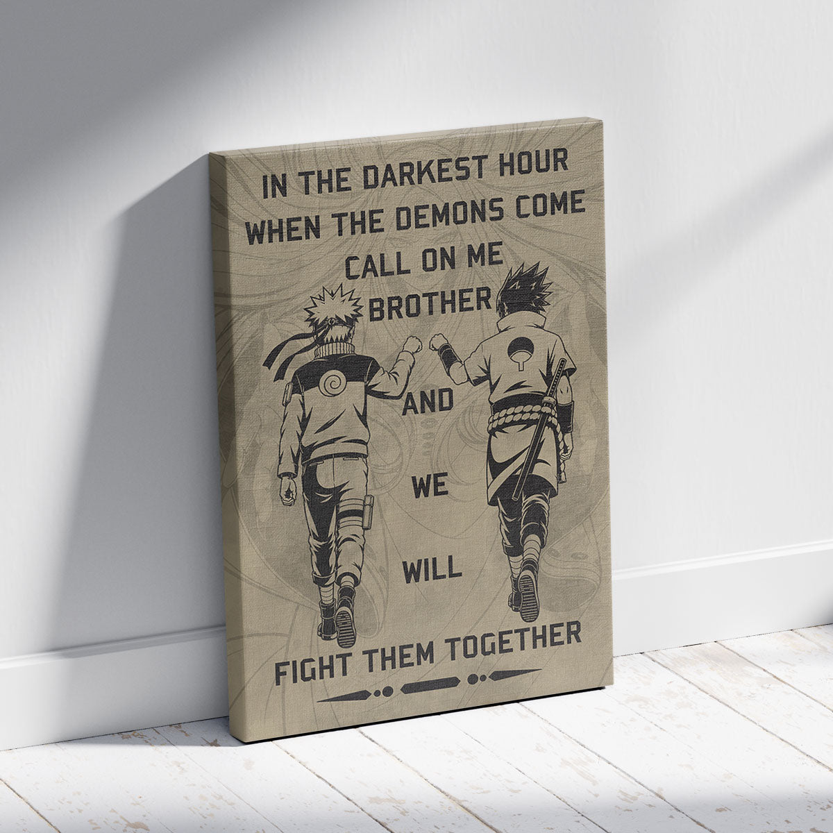 Naruto Canvas Wall Art - NA001 - Naruto Uzumaki - Sasuke Uchiha - Call On Me Brother