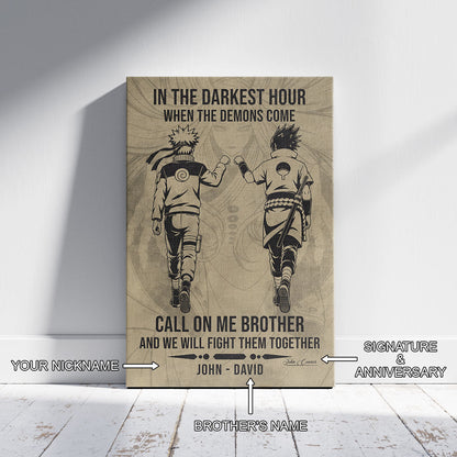 Naruto Canvas Wall Art - NA002 - Naruto Uzumaki - Sasuke Uchiha - Call On Me Brother