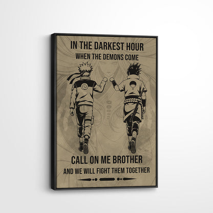 Naruto Canvas Wall Art - NA002 - Naruto Uzumaki - Sasuke Uchiha - Call On Me Brother