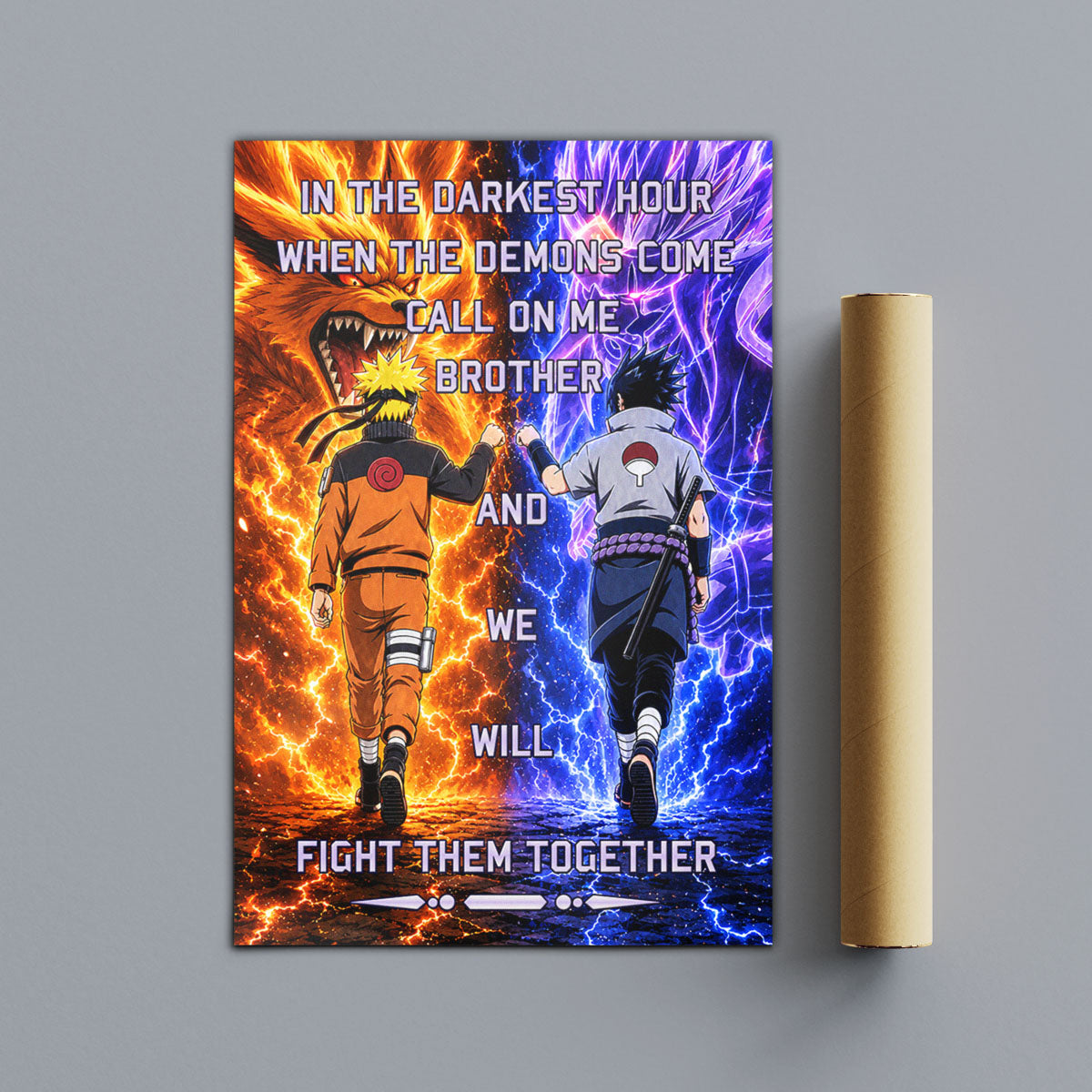 Naruto Canvas Wall Art - NA005 - Naruto Uzumaki - Sasuke Uchiha - Call On Me Brother