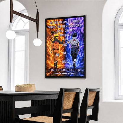 Naruto Canvas Wall Art - NA005 - Naruto Uzumaki - Sasuke Uchiha - Call On Me Brother