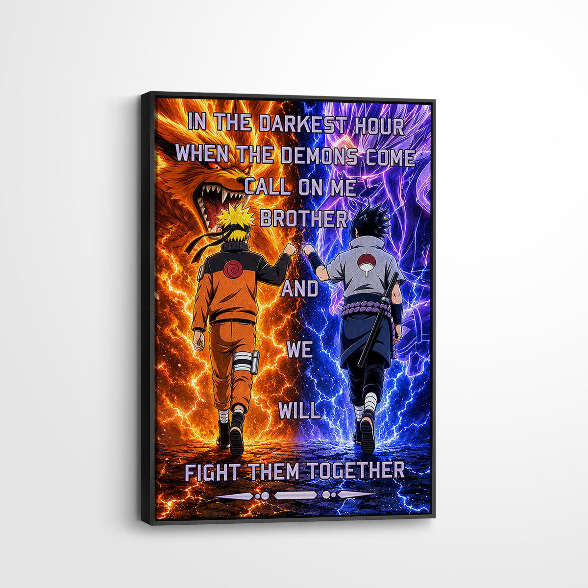 Naruto Canvas Wall Art - NA005 - Naruto Uzumaki - Sasuke Uchiha - Call On Me Brother