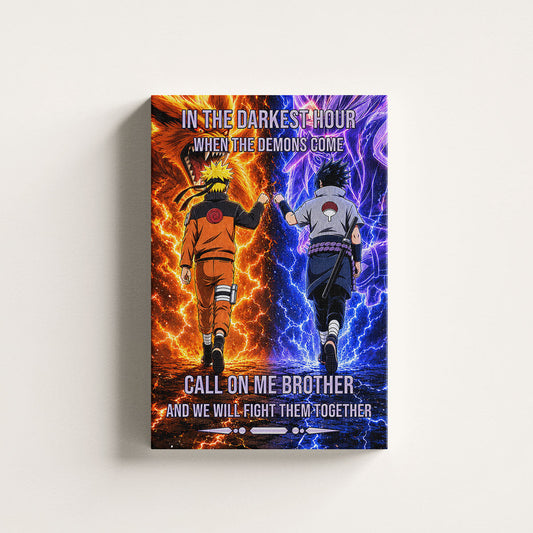 Naruto Canvas Wall Art - NA006 - Naruto Uzumaki - Sasuke Uchiha - Call On Me Brother