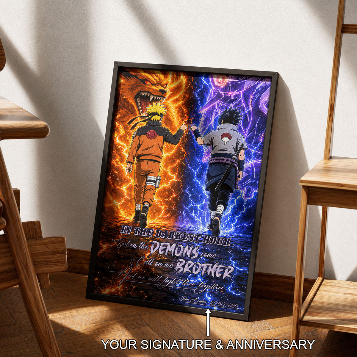 Naruto Canvas Wall Art - NA010 - Naruto Uzumaki - Sasuke Uchiha - Call On Me Brother