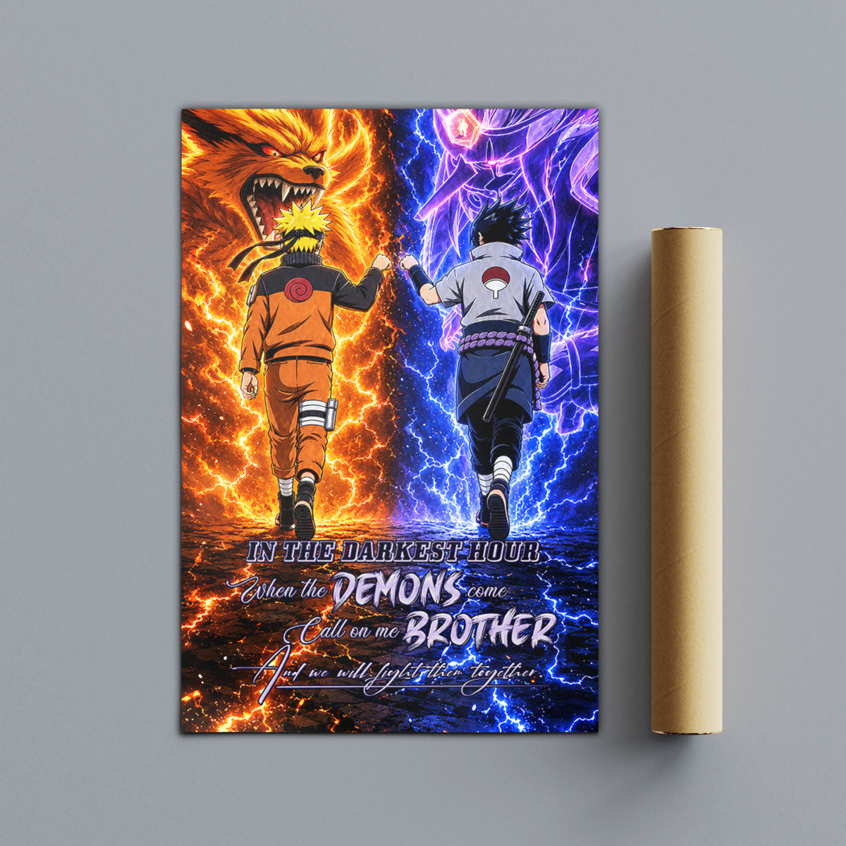 Naruto Canvas Wall Art - NA010 - Naruto Uzumaki - Sasuke Uchiha - Call On Me Brother
