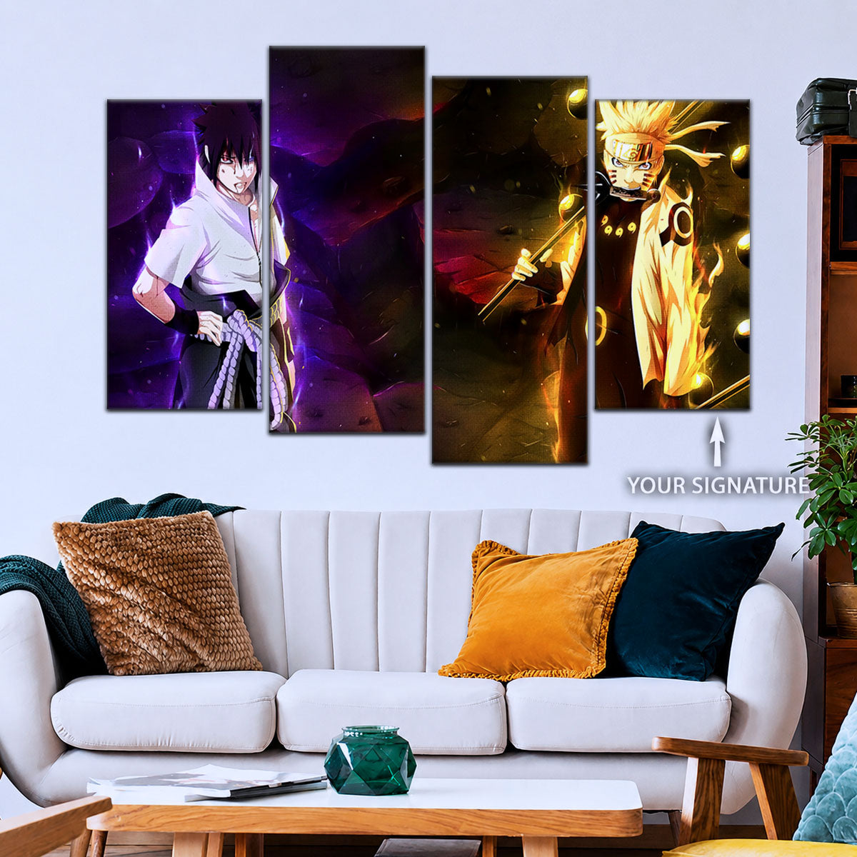 Naruto Canvas Wall Art - NA5005 - Naruto Uzumaki - Sasuke Uchiha