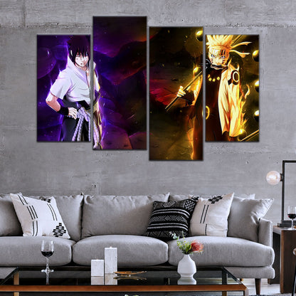 Naruto Canvas Wall Art - NA5005 - Naruto Uzumaki - Sasuke Uchiha