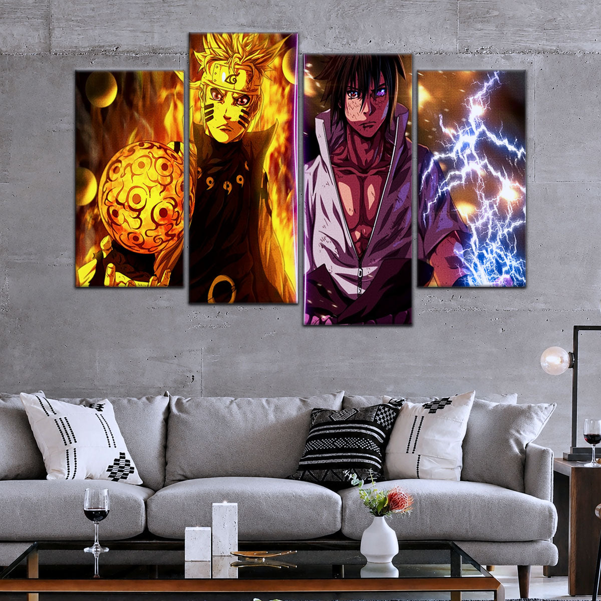 Naruto Canvas Wall Art - NA5006 - Naruto Uzumaki - Sasuke Uchiha