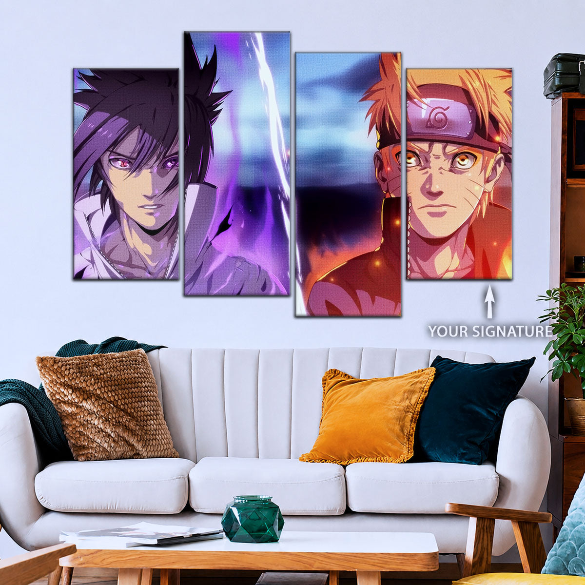 Naruto Canvas Wall Art - NA5007 - Naruto Uzumaki - Sasuke Uchiha