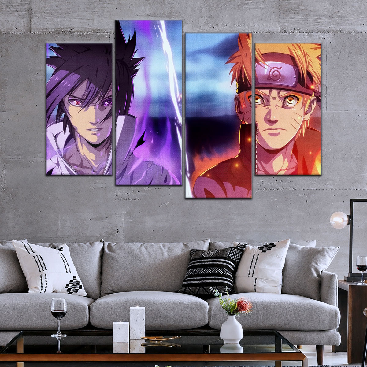 Naruto Canvas Wall Art - NA5007 - Naruto Uzumaki - Sasuke Uchiha
