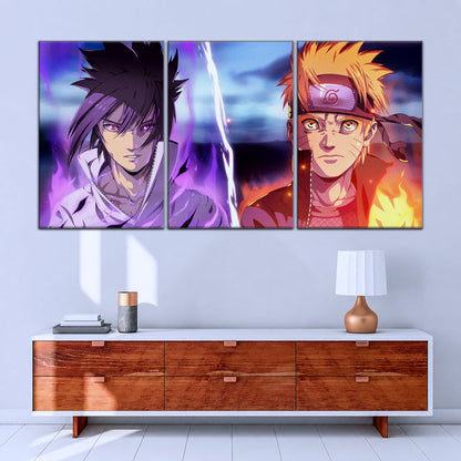 Naruto Canvas Wall Art - NA5007 - Naruto Uzumaki - Sasuke Uchiha