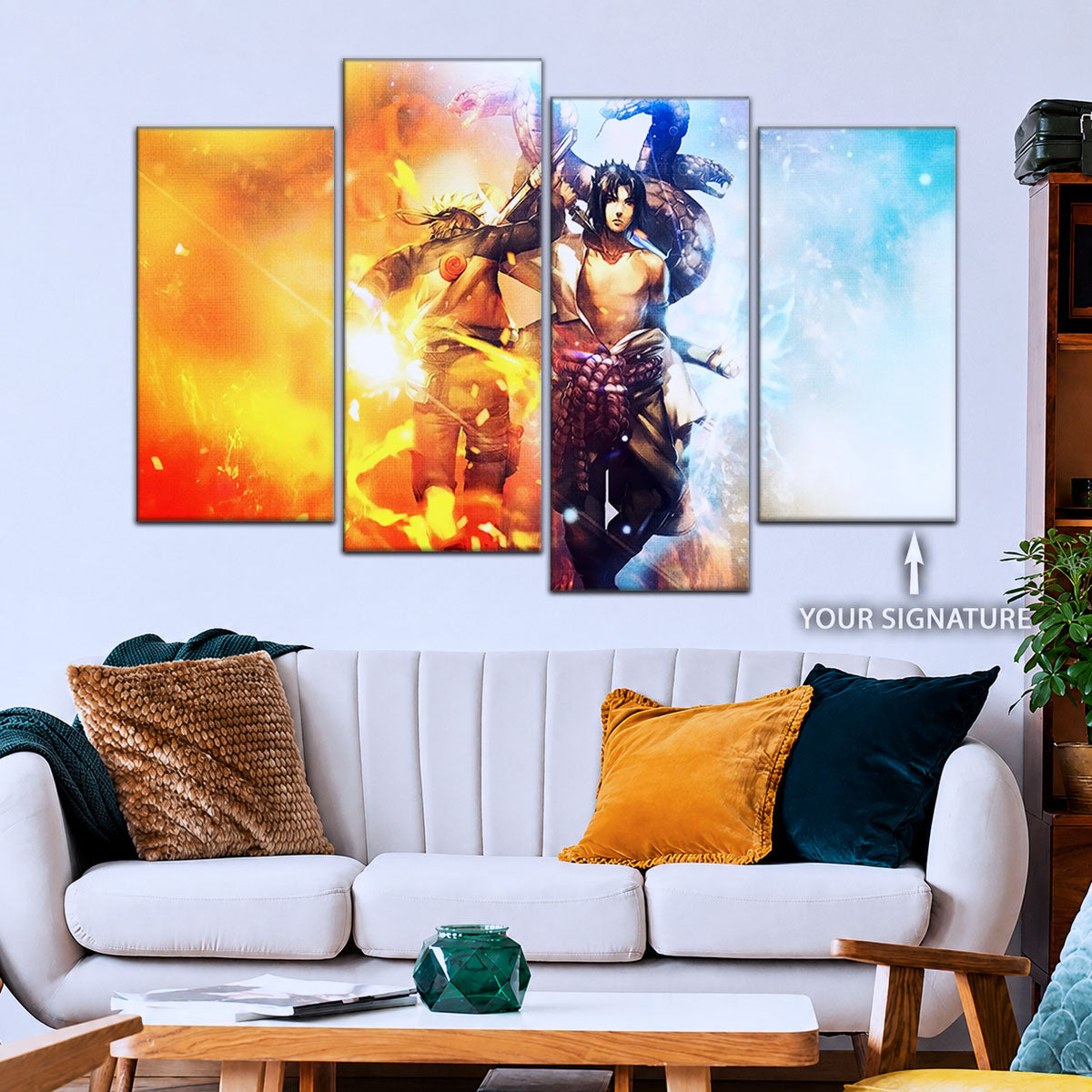 Naruto Canvas Wall Art - NA5008 - Naruto Uzumaki - Sasuke Uchiha