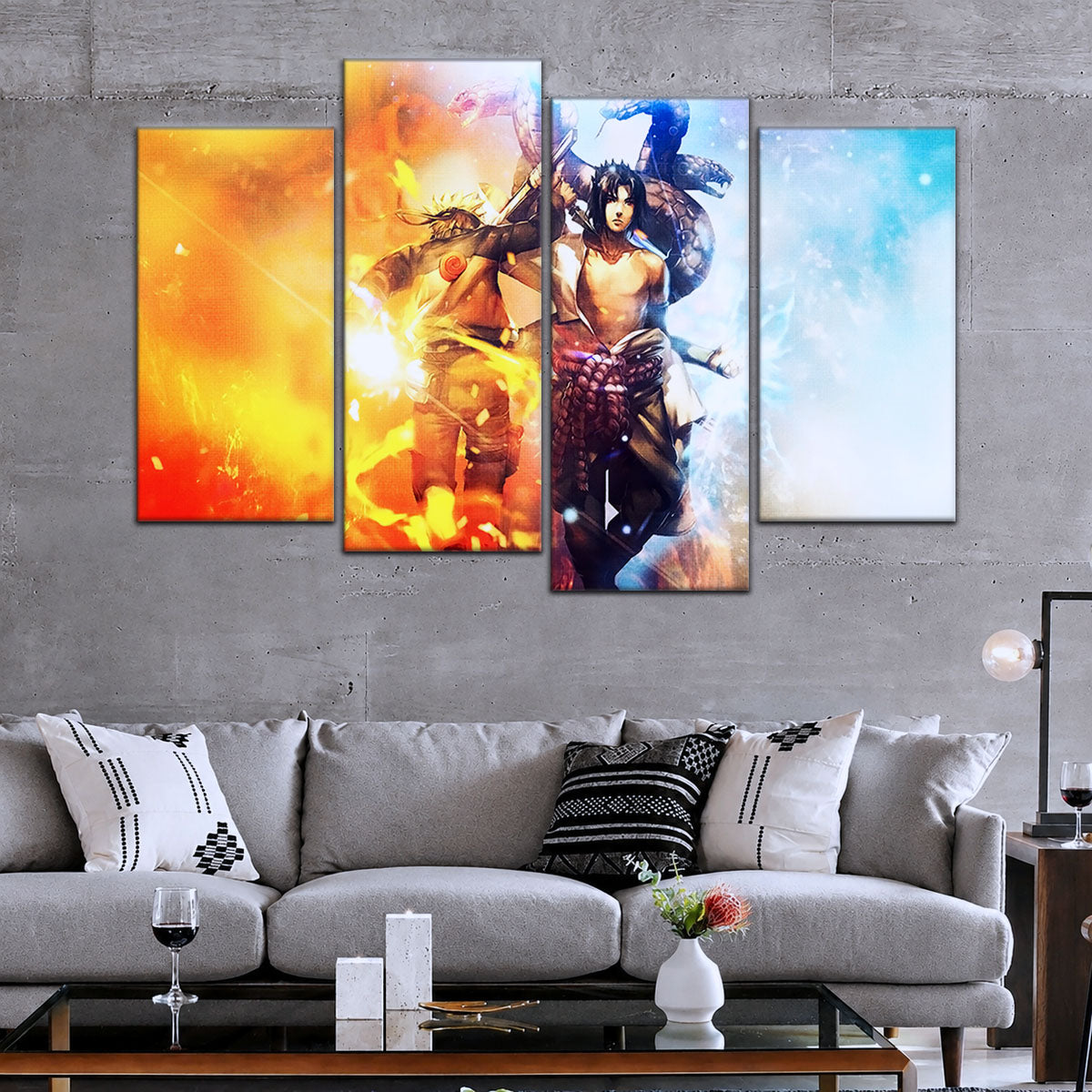 Naruto Canvas Wall Art - NA5008 - Naruto Uzumaki - Sasuke Uchiha