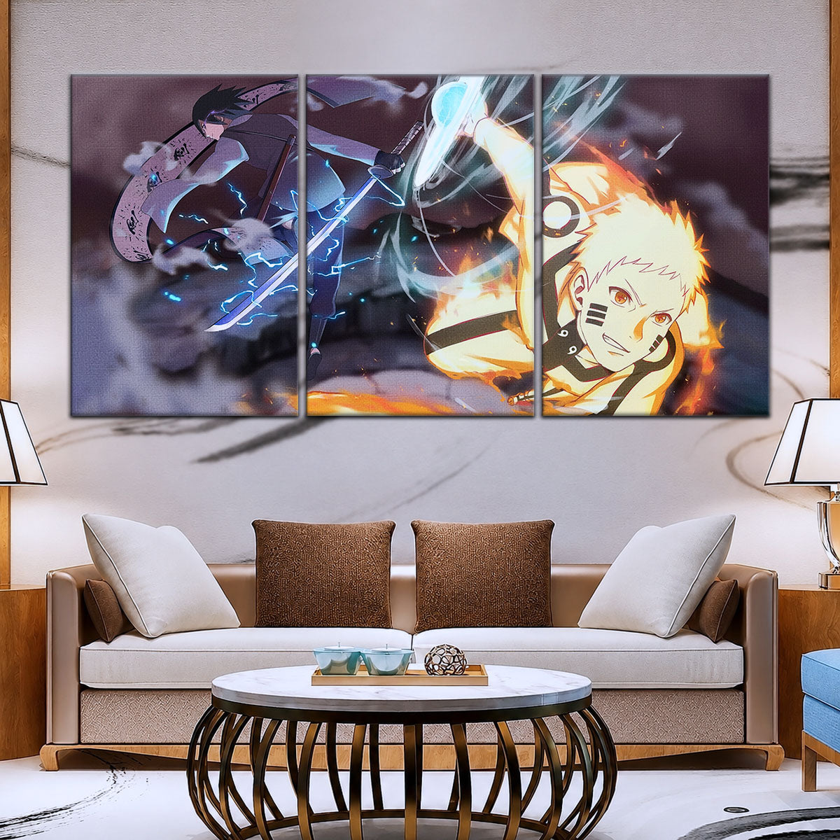 Naruto Canvas Wall Art - NA5012 - Naruto Uzumaki - Sasuke Uchiha