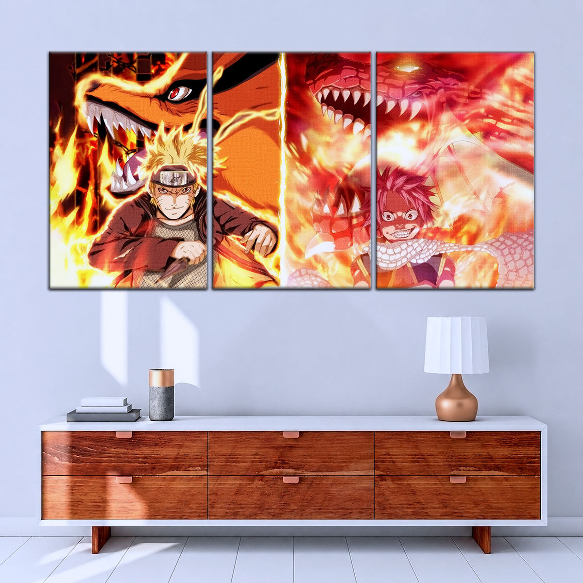 Naruto Canvas Wall Art - NA5025 - Naruto Uzumaki Kurama - Natsu Dragneel Igneel