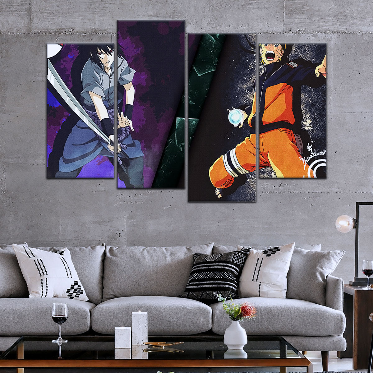 Naruto Canvas Wall Art - NA5055 - Naruto Uzumaki - Sasuke Uchiha