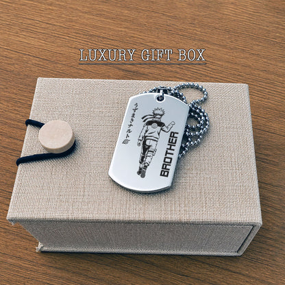 Naruto Engraved Dog Tag Necklace - NAD005 - Naruto Uzumaki - Sasuke Uchiha - Brother Forever