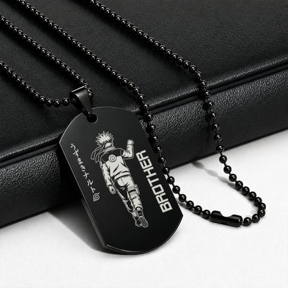 Naruto Engraved Dog Tag Necklace - NAD006 - Naruto Uzumaki - Sasuke Uchiha - Brother Forever